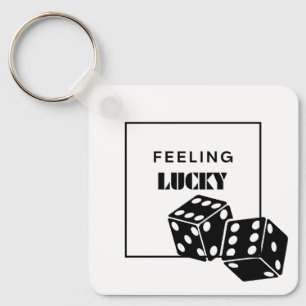 Feeling Lucky, Lucky Girl, Luckiest Girl, Black Keychain