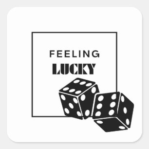 Feeling Lucky, Lucky Girl, Luckiest Girl, Black Square Sticker