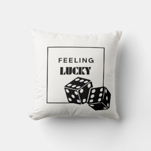 Feeling Lucky, Lucky Girl, Luckiest Girl, Black Throw Pillow