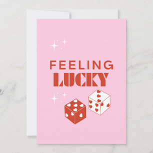 Feeling Lucky, Lucky Girl, Luckiest Girl, Pink Holiday Card