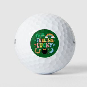 Feeling Lucky St Patricks Day Charm Irish Shamrock Golf Balls