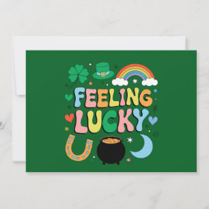 Feeling Lucky St Patricks Day Charm Irish Shamrock Invitation