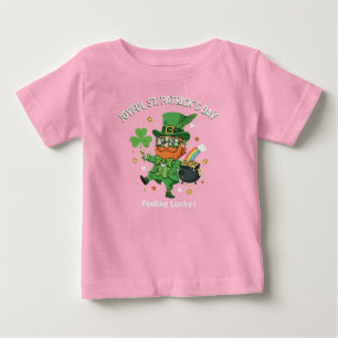 Feeling Lucky St. Patrick's Day Cute Leprechaun  Baby T-Shirt