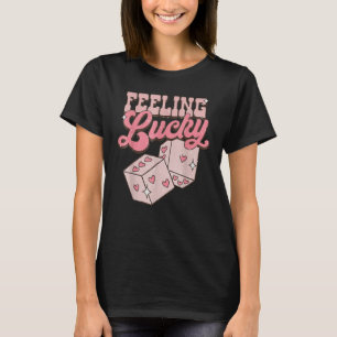 Feeling Lucky Valentines Day Cute Hearts Girls Boy T-Shirt