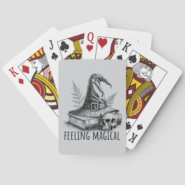 Feeling Magical Witches Spell Book and Skull Playing Cards (Back)