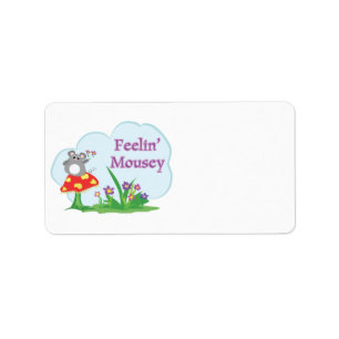 feeling mousey adorable mouse in garden label