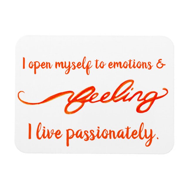 "Feeling" Orange Sacral Chakra Words Magnet (Horizontal)