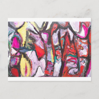Feeling Pink rather than Red (abstract  painting) Postcard