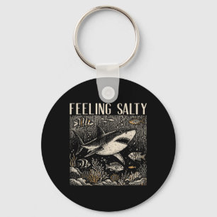 Feeling Salty Shark Ocean Vintage Marine Life Keychain