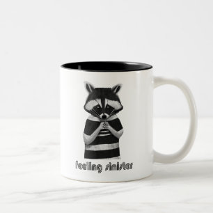 Feeling Sinister Funny Raccoon Two-Tone Coffee Mug