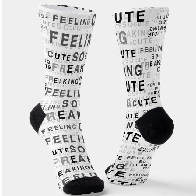 Feeling So Freaking Cute Text Design  Socks (Creator Uploaded)