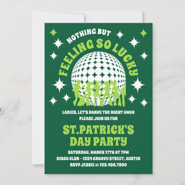 Feeling So Lucky Green St. Patrick's Day Party Invitation (Front)