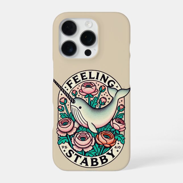 Feeling Stabby Narwhal                             iPhone Case (Back)