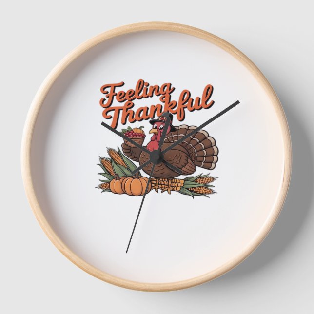 Feeling thankful Classic T-Shirt Clock (Front)