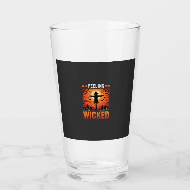 Feeling Wicked Halloween Scarecrow Design_1 Glass (Front)
