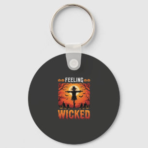 Feeling Wicked Halloween Scarecrow Design_1 Keychain