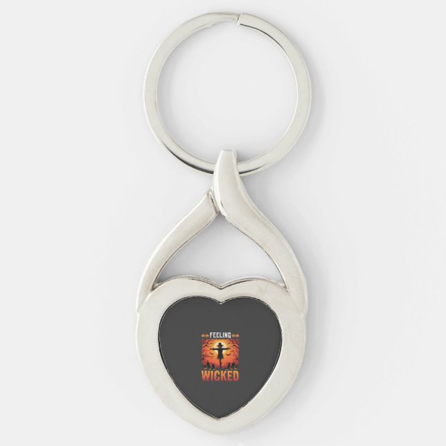 Feeling Wicked Halloween Scarecrow Design_1 Keychain (Front)