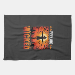 Feeling Wicked Halloween Scarecrow Design_1 Kitchen Towel