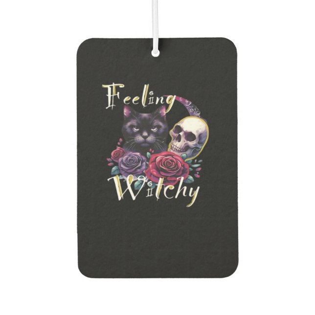 Feeling Witchy Black Cat Classic T-Shirt Air Freshener (Front)