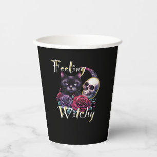 Feeling Witchy Black Cat Classic T-Shirt Paper Cups