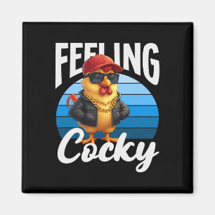 Feeling Y Funny Rooster Pun Cool Sungles Swag  Magnet