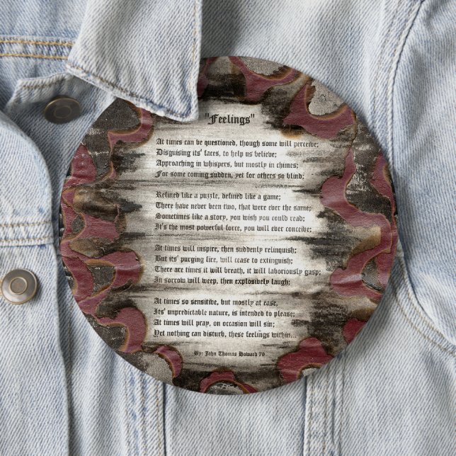 Feelings 6 Inch Round Button (In Situ)