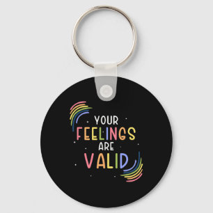 Feelings Are Valid Counsellor Mental Health Awaren Keychain