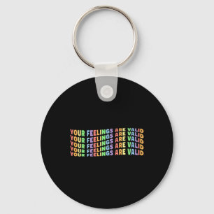 Feelings Are Valid Mental Health Pastel Pride Y2k  Keychain