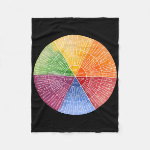 Feelings Wheel Emotion Chart Therapy Mental Health Fleece Blanket