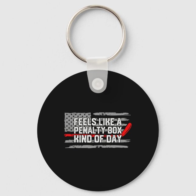 Feels Like A Penalty Box Kind Of Day Funny Ice Hoc Keychain (Front)