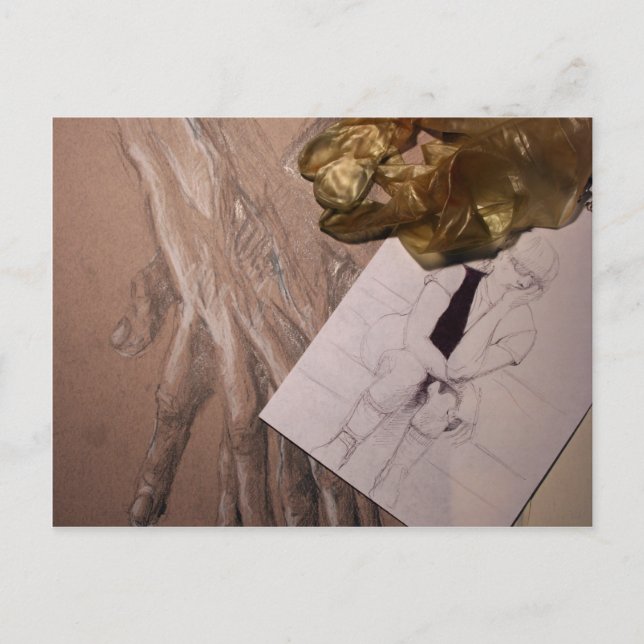 Feels like weird Drawings something gold postcard (Front)