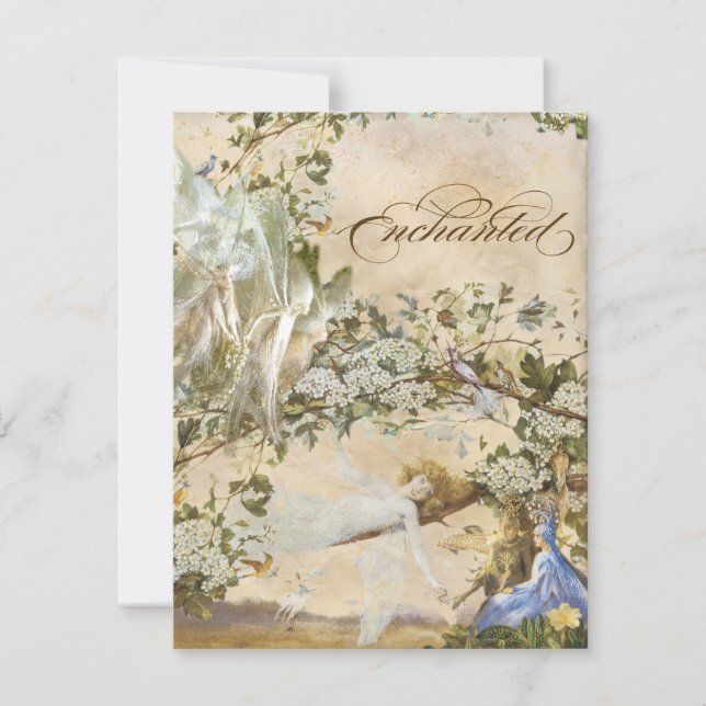 Féeries enchantées, Vintage Wedding Invitation (Devant)