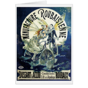 Fées Art Nouveau vintage, Lune à Vélo Pierrot