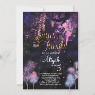 Fées et amis Invitation d'anniversaire