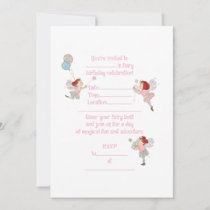 Fées Red Head Invitation d'anniversaire