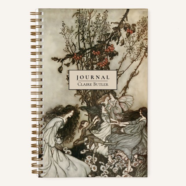 Fées Vintages personnalisées Art Dotted Journal (Recto)