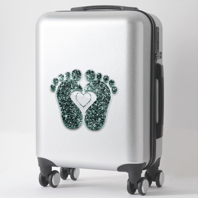 Feet Baby Heart Reflexology Massage Therapy Teal (Suitcase)