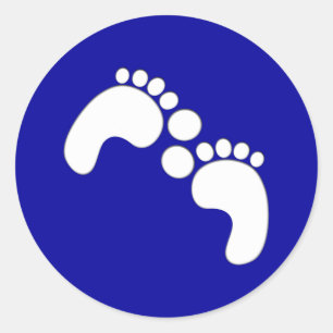 feet feet feet footprints classic round sticker