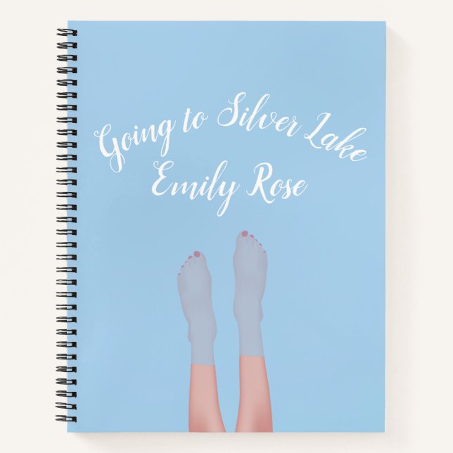 Feet in Lake  8.5" x 11" Spiral Notebook (Front)