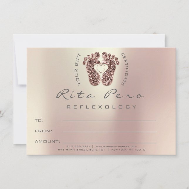 Feet Massage Reflexology Certificate Gift Copper (Front)