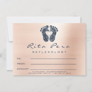 Feet Rose Gold Reflexology Certificate Gift Navy