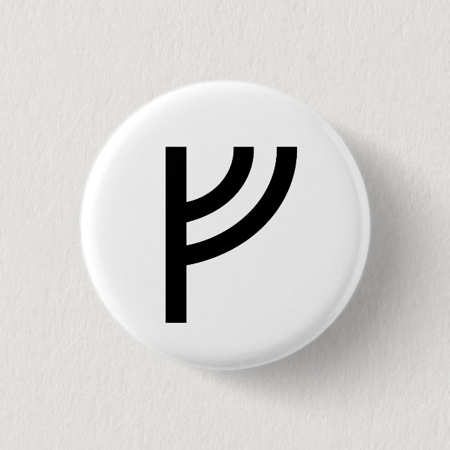 Fehu 1 Inch Round Button (Front)
