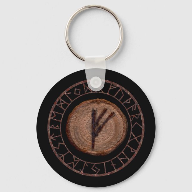 Fehu - Elder Futhark rune Keychain (Front)