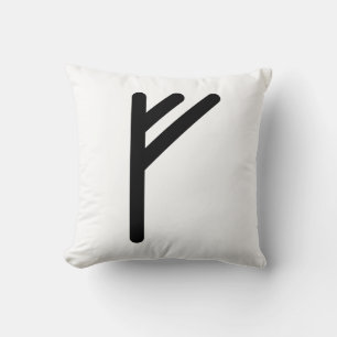 FEHU Nordic rune (Wealth, Prosperity, Abundance) Throw Pillow