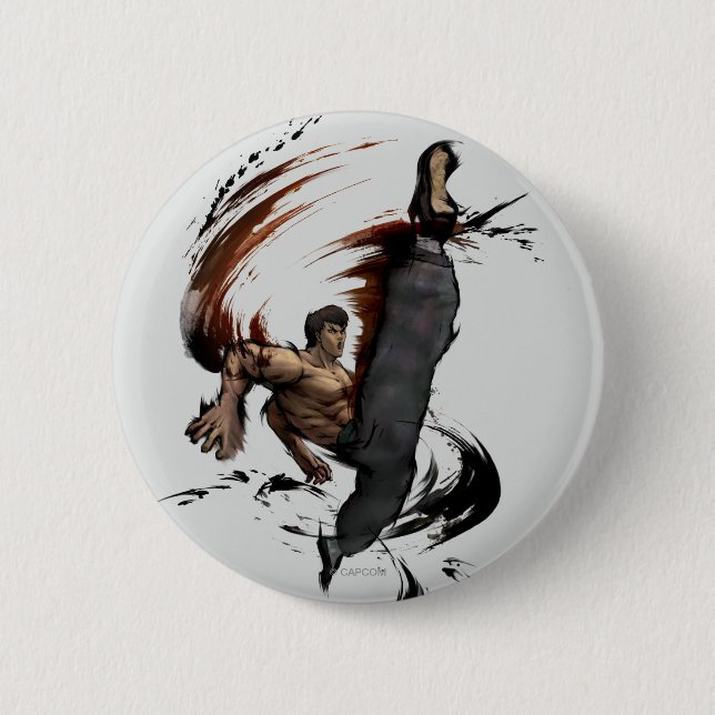 Fei Long High Kick 2 Inch Round Button (Front)