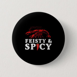 Feisty And Scy Funny Crawfish Boil Cute Mardi Gras 2 Inch Round Button