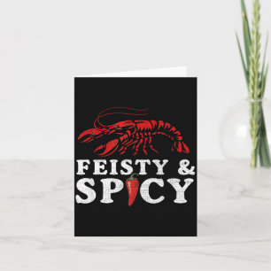 Feisty And Scy Funny Crawfish Boil Cute Mardi Gras Card