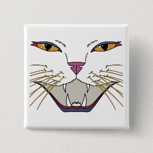 Feisty Cat Lover 2 Inch Square Button