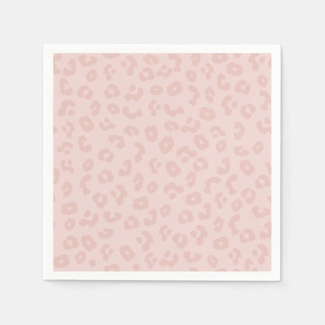 Feisty Feminine Pink Leopard Print Girly Pattern Napkin (Front)