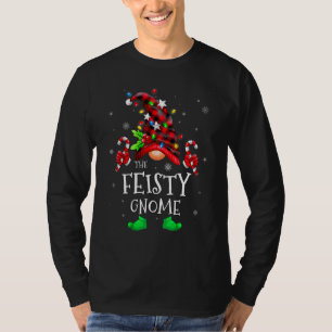Feisty Gnome Buffalo Plaid Matching Family Christm T-Shirt